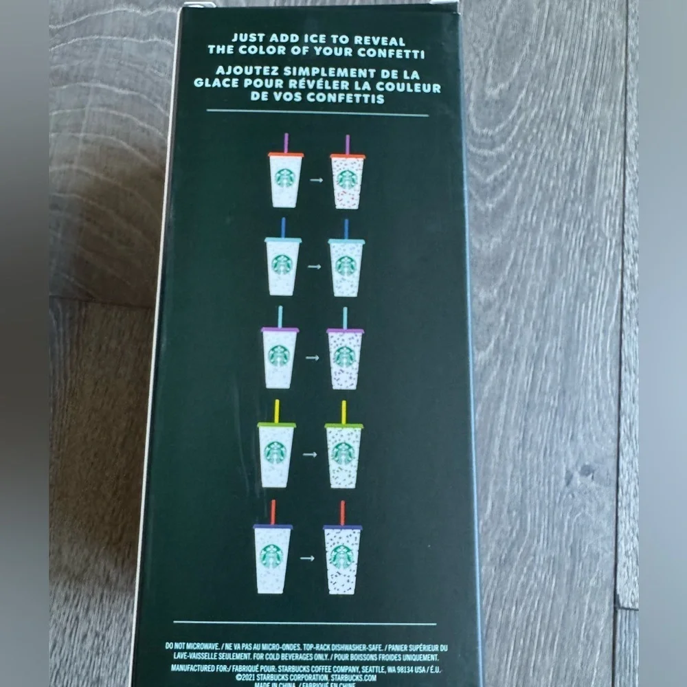 Starbucks Color Change Confetti Reusable Cold Cups